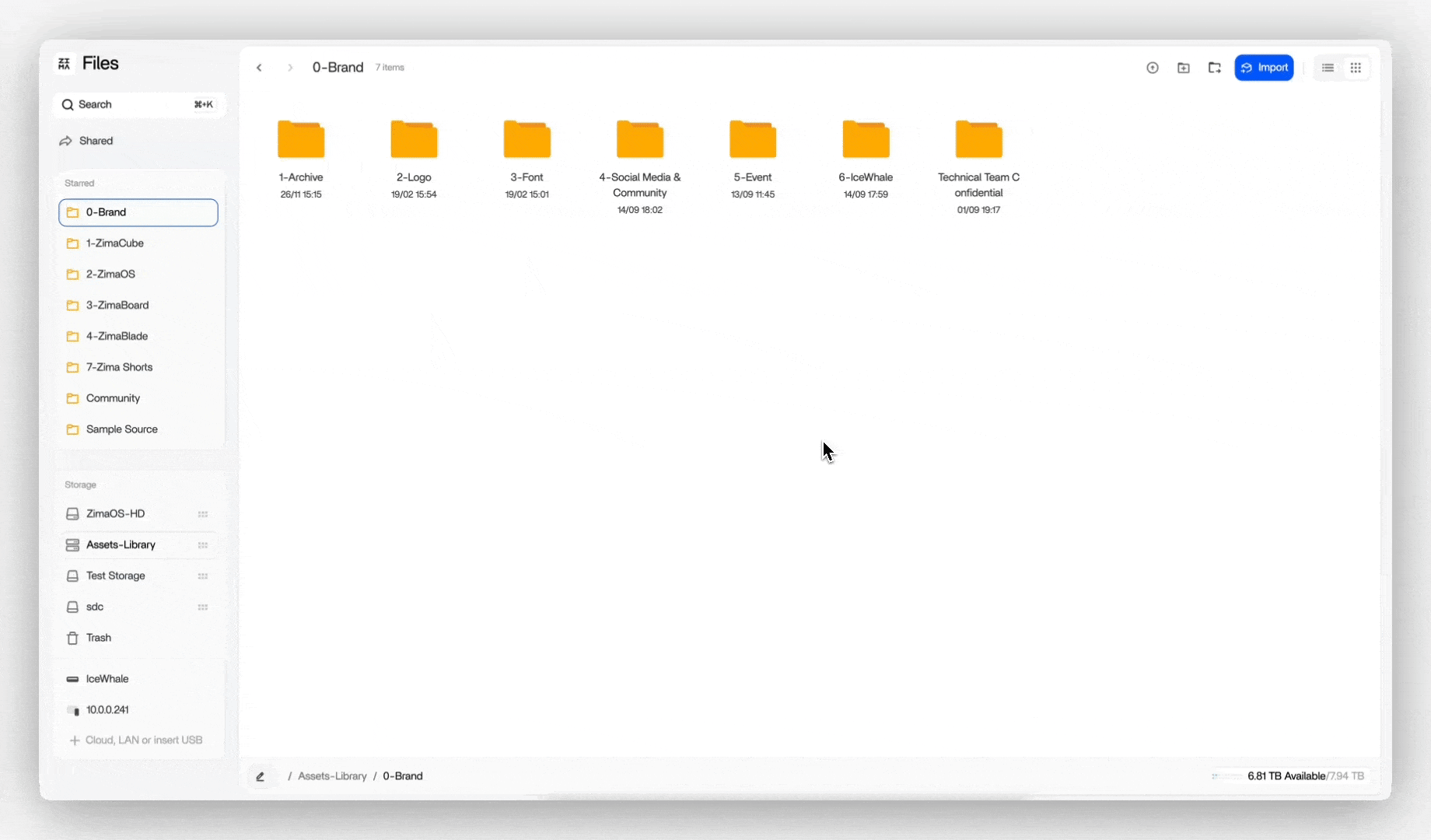 Connect to/Mount a shared folder in ZimaOS Files App.