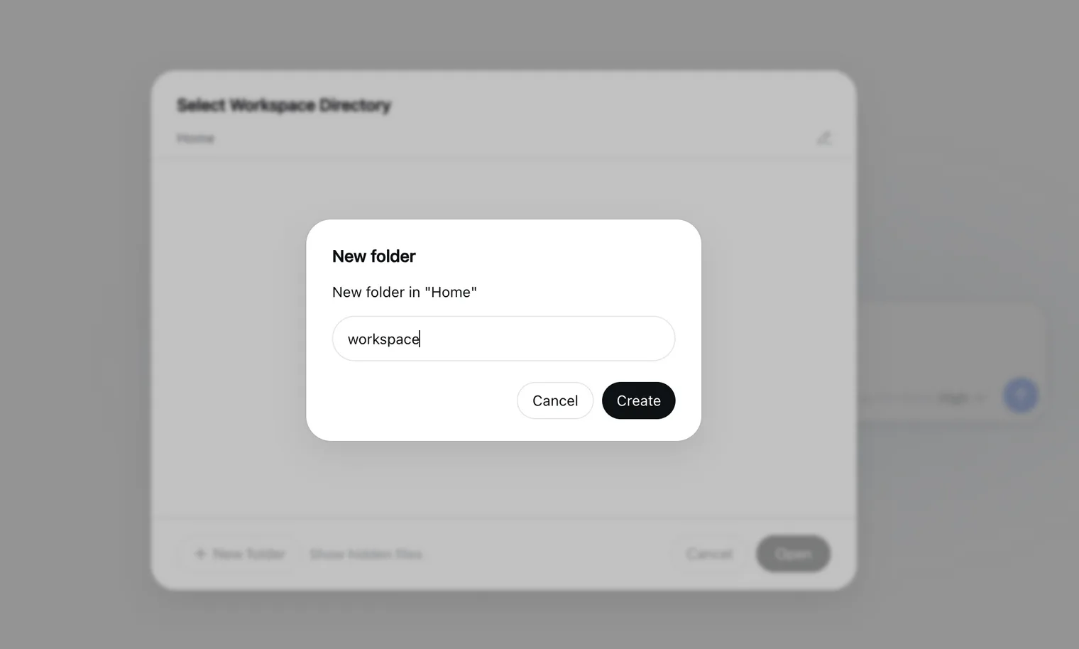 Creating the first workspace in the DeepSeek Harness Web UI