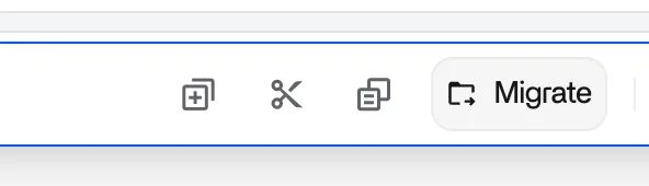ZimaOS Settings page showing the Data Migration entry with storage folders listed