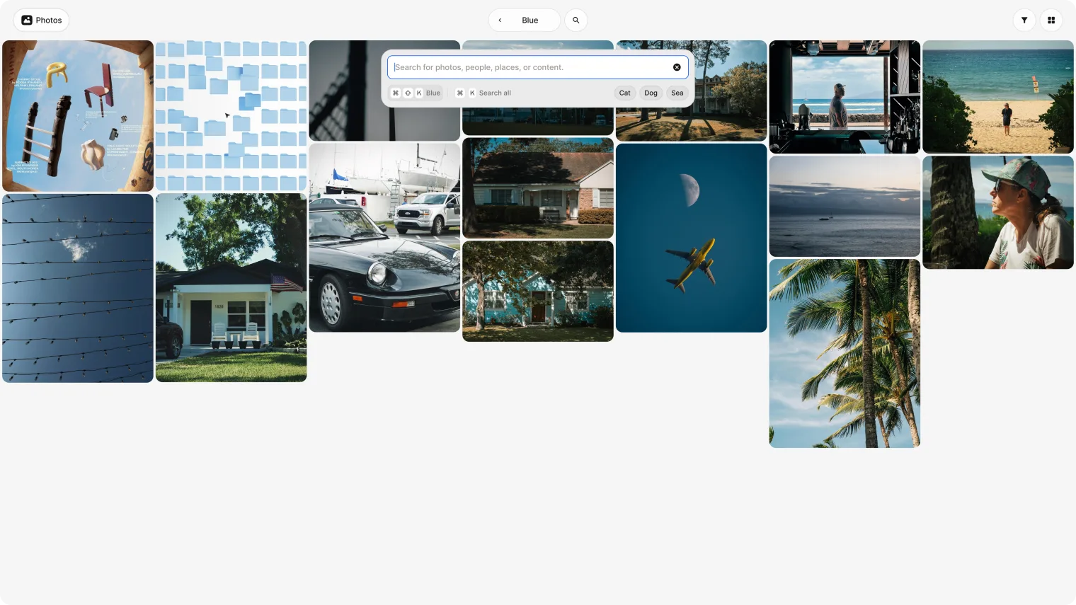 自然言語のクエリから写真を見つけるZimaOS Photosの検索