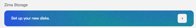 ZimaOS notification prompting to set up a newly plugged-in disk, shown when the drive is detected