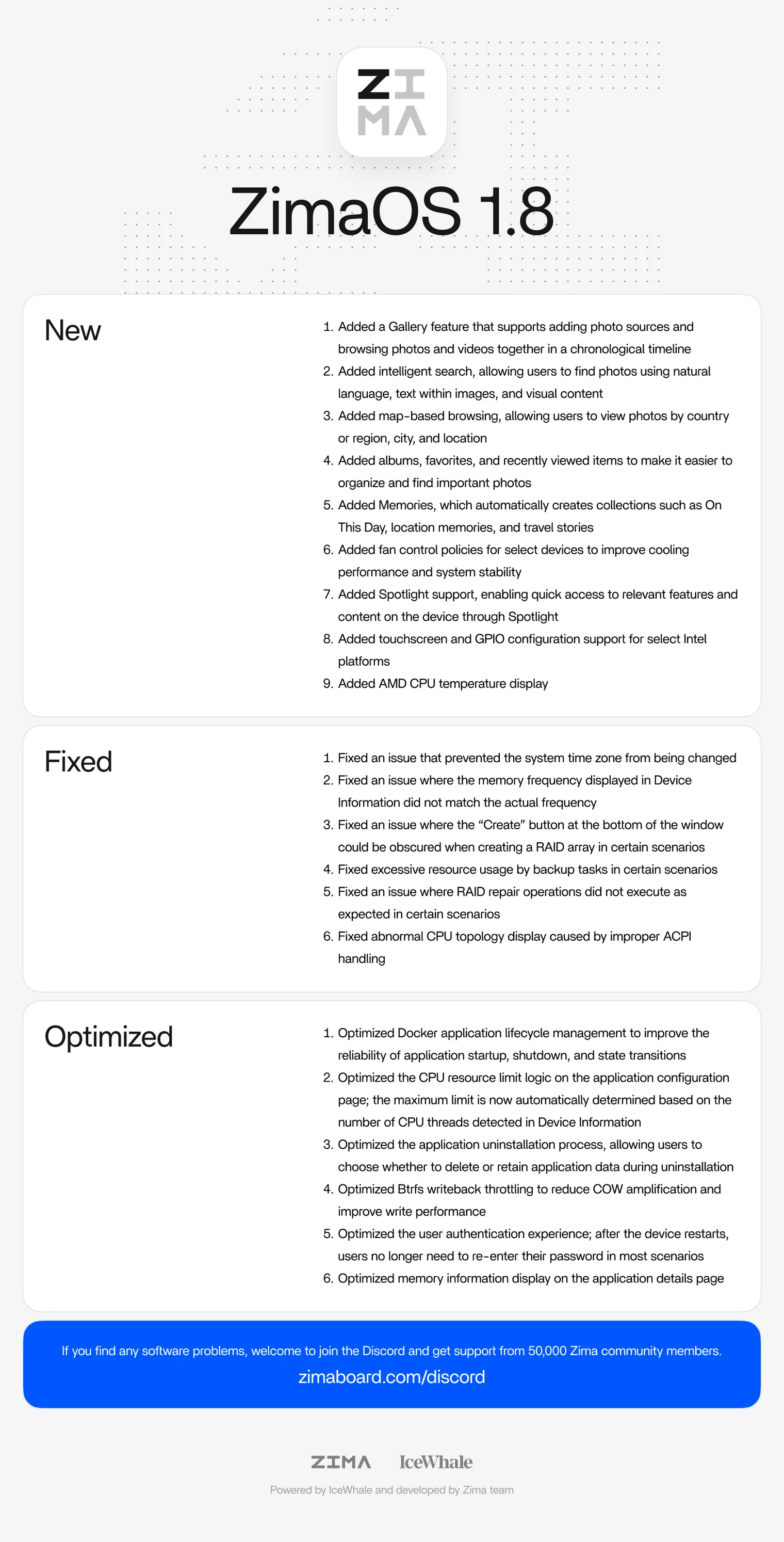 ZimaOS V1.8.0 release notes