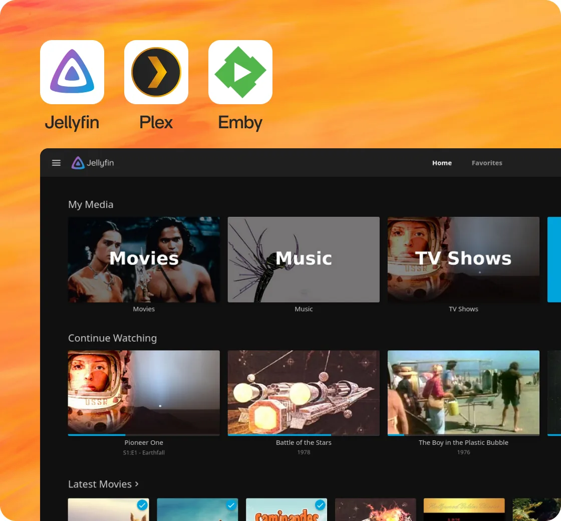 A media library streaming from ZimaOS