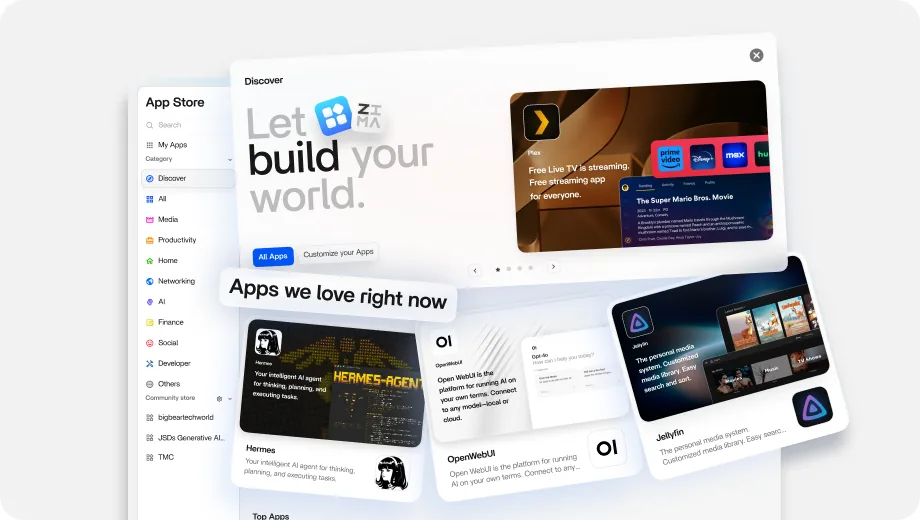 The ZimaOS App Store interface