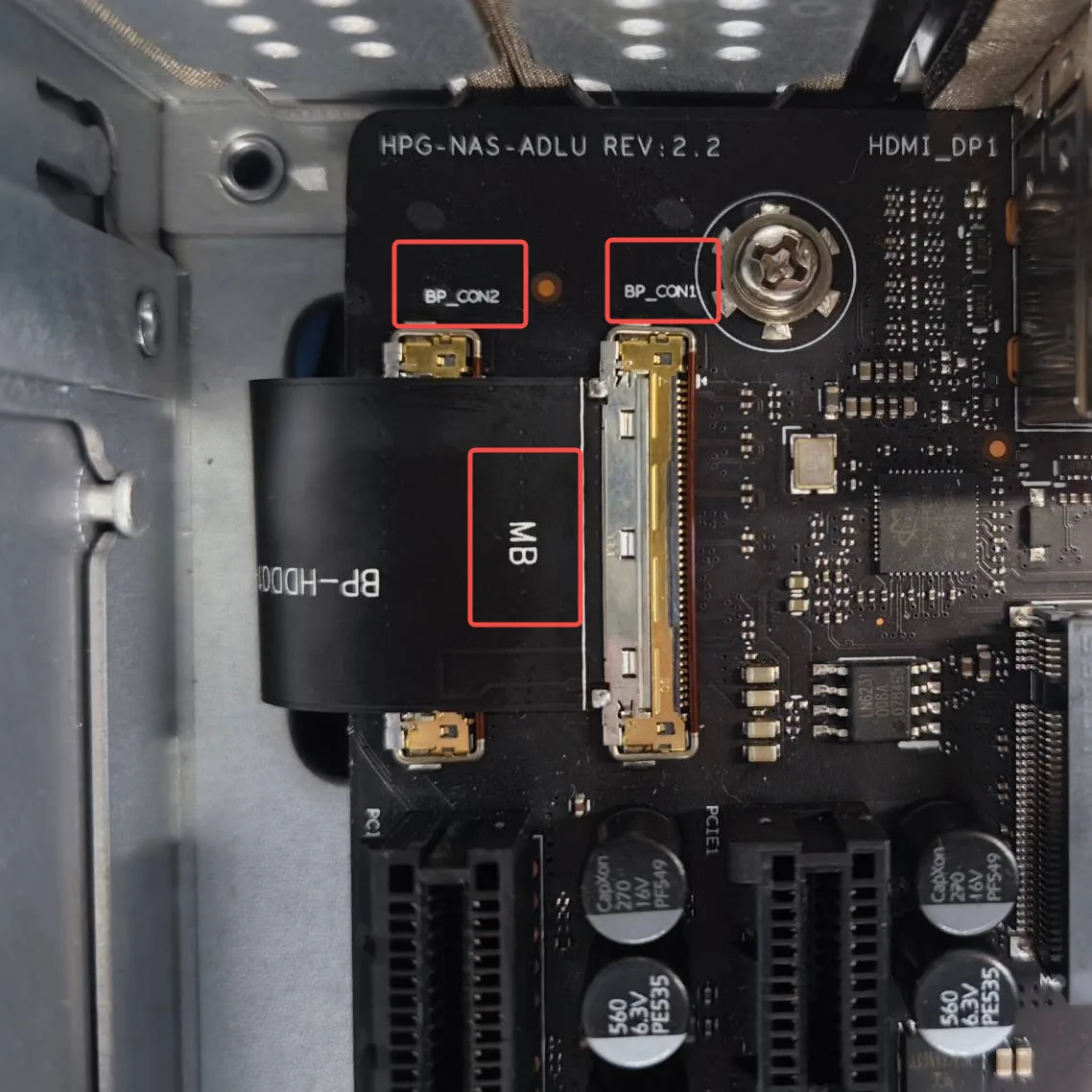 CON1 and CON2 connection positions on the motherboard